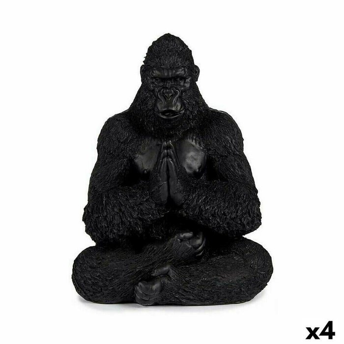Декоративная фигура Горилла Yoga Чёрный 16 x 28 x 22 cm (4 штук)
