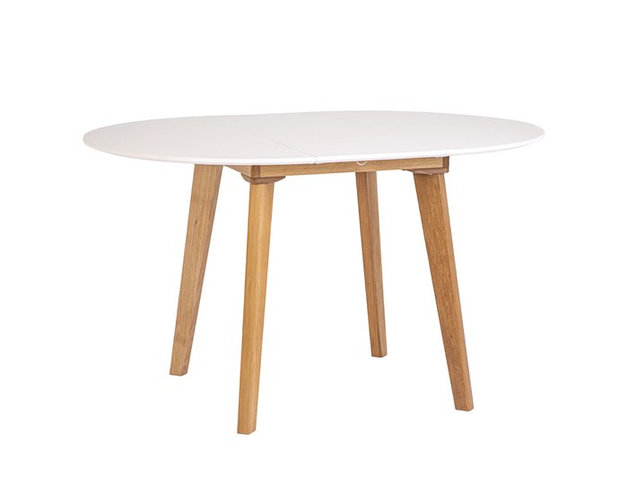 Раздвижной обеденный стол Крит-М бело-бежевого цвета - лучшие Обеденные столы в INMYROOM