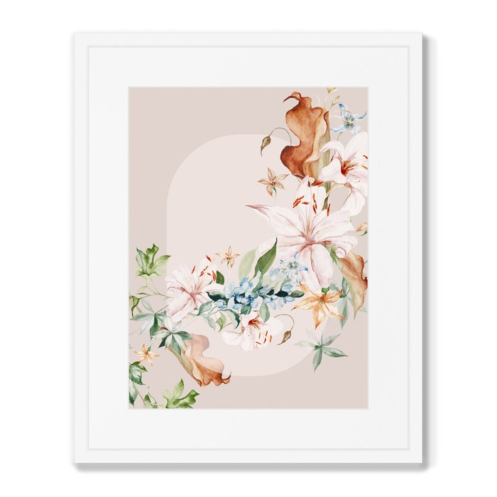 Набор из 2-х репродукций картин в раме Floral set in pale shades, No11 - лучшие Картины в INMYROOM