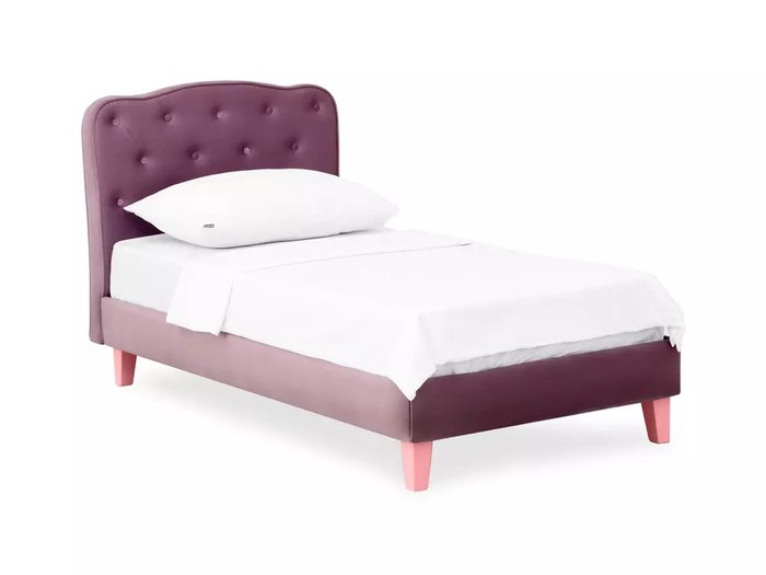 Кровать Candy 80х160 сиреневого цвета с розовыми ножками