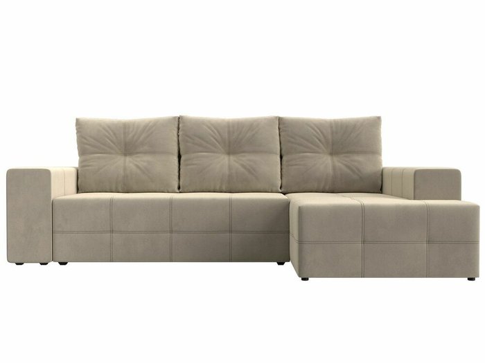 Угловой диван-кровать Перри бежевого цвета правый угол - купить Угловые диваны по цене 59999.0