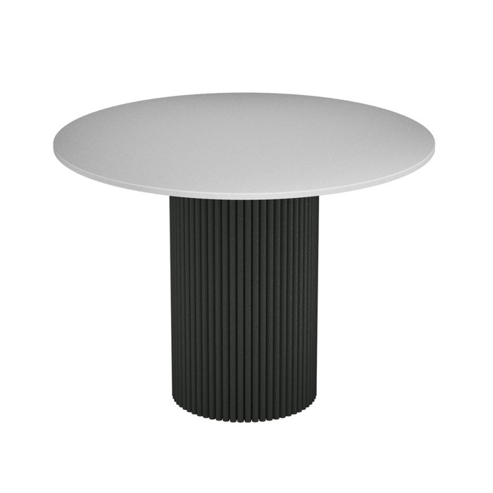 Обеденный стол Trubis Wood L 100 бело-черного цвета