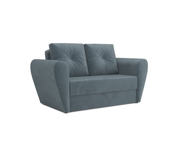 Прямой диван-кровать Квартет серо-синего цвета