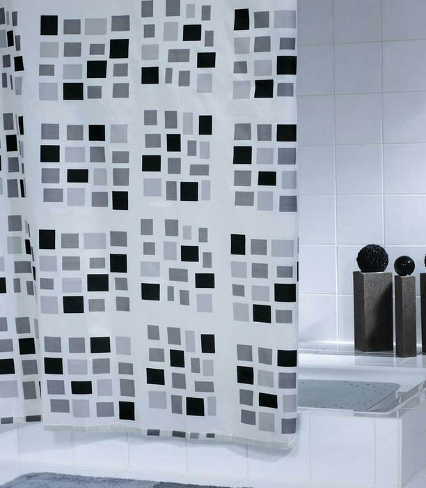 Штора для ванных комнат Stones белый/черный - купить Шторки для душа по цене 2368.0