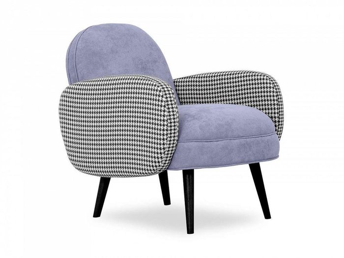 Кресло Bordo синего цвета с черными ножками  - лучшие Интерьерные кресла в INMYROOM