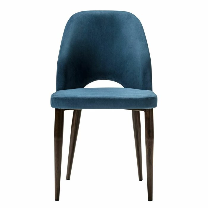 Стул Ledger темно-синего цвета с коричневыми ножками - купить Обеденные стулья по цене 12990.0