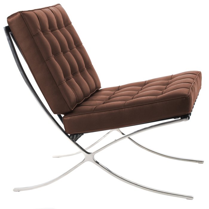 Кресло Barcelona Chair коричневого цвета - лучшие Интерьерные кресла в INMYROOM