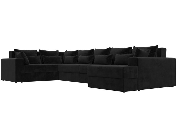 Угловой диван-кровать Майами черного цвета правый угол - лучшие Угловые диваны в INMYROOM