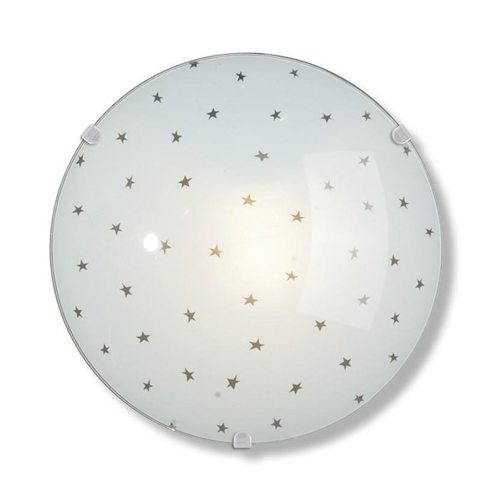 Настенно-потолочный светильник с плафоном из стекла белого цвета