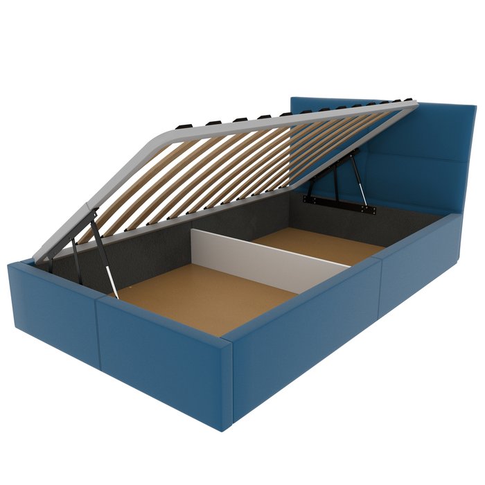 Кровать с мягким изголовьем и подъемным механизмом Меркурий 90х200 синего цвета - лучшие Кровати для спальни в INMYROOM
