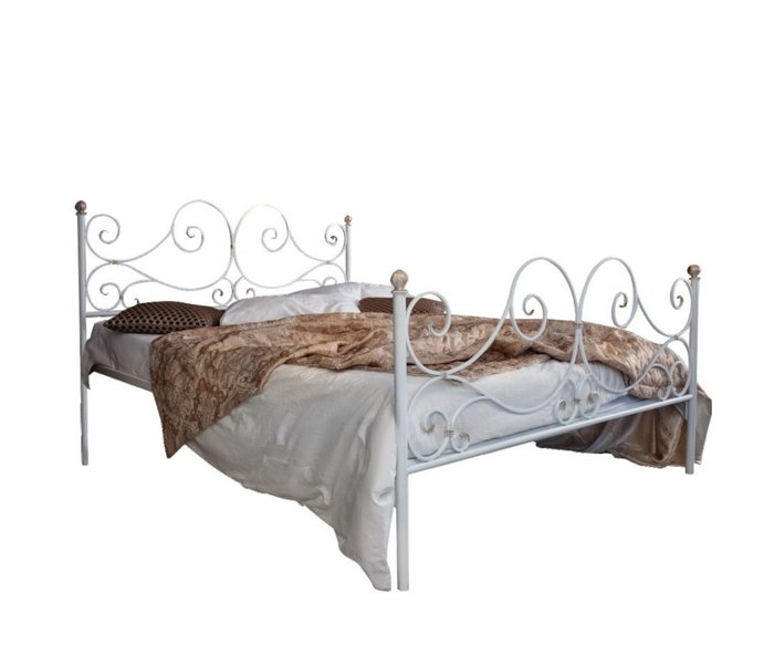 Кованая кровать Верона 160х200 белого цвета - купить Кровати для спальни по цене 28990.0