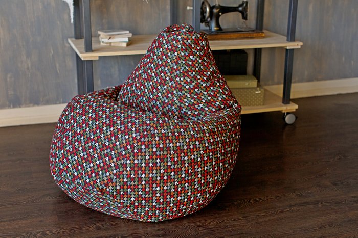 Кресло-мешок Груша 3XL Гусиная лапка коричневого цвета - купить Бескаркасная мебель по цене 6159.0