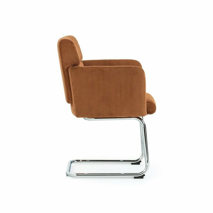 Кресло для столовой из рифленого велюра Canti коричневого цвета - лучшие Интерьерные кресла в INMYROOM