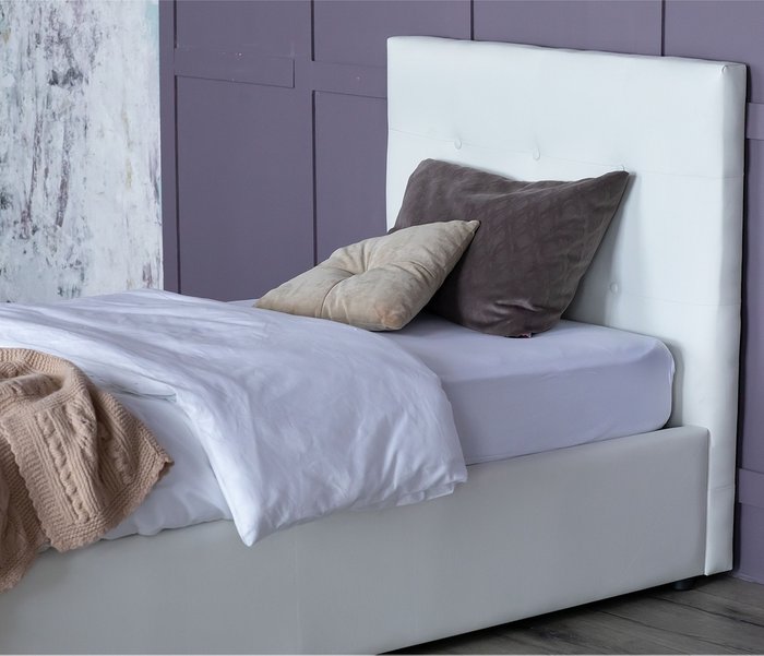 Кровать Селеста 90х200 белого цвета с матрасом - купить Кровати для спальни по цене 31000.0