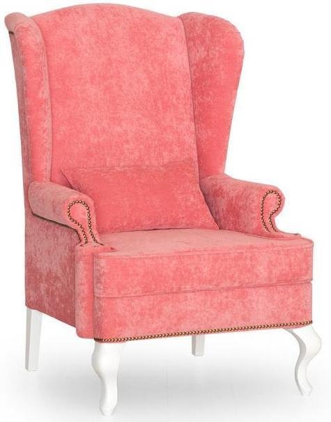 Кресло английское Биг Бен с ушками дизайн 27 розового цвета