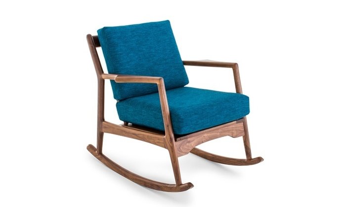 Кресло-качалка синего цвета