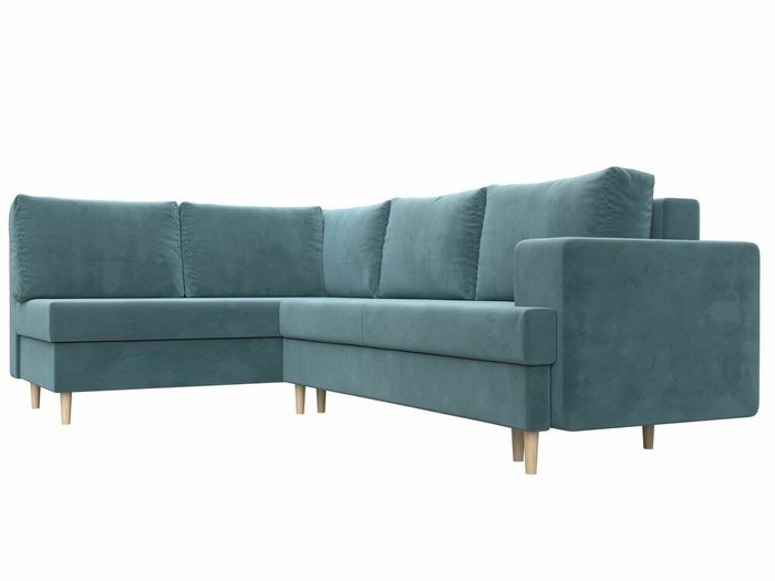 Угловой диван-кровать Сильвана бирюзового цвета левый угол - лучшие Угловые диваны в INMYROOM