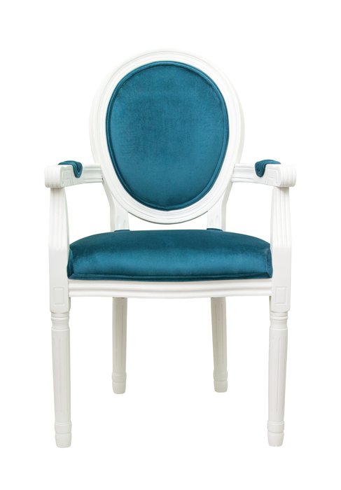 Стул Volker arm blue+white с велюровой обивкой - купить Обеденные стулья по цене 28620.0