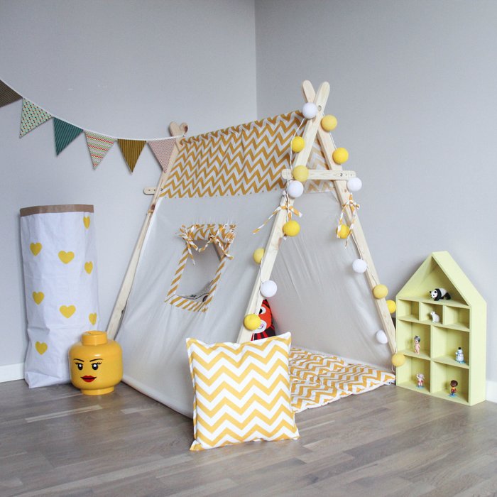 Игровая палатка "Yellow Zigzag" - купить Игровые домики в детскую по цене 6490.0