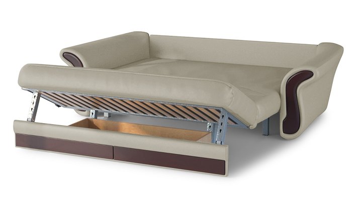 Диван-кровать Арес L бежевого цвета  - купить Прямые диваны по цене 80200.0