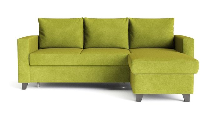 Угловой диван-кровать Эмилио зеленого цвета
