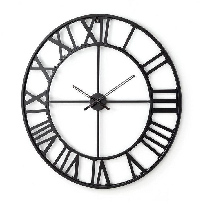 Часы настенные в индустриальном стиле Zivos черного цвета - купить Часы по цене 11014.0