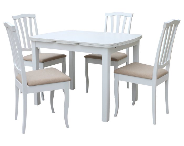 Раскладной обеденный стол Орлеан белого цвета - лучшие Обеденные столы в INMYROOM