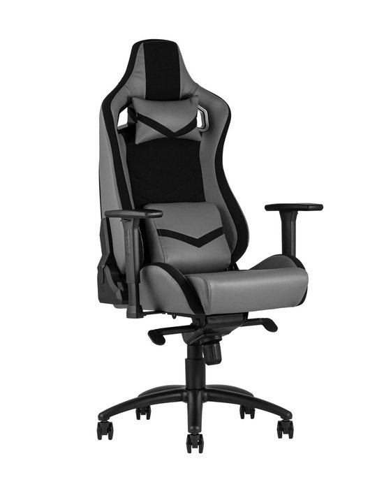 Кресло спортивное TopChairs Racer Premium серого цвета