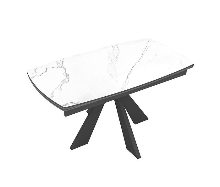 Раздвижной обеденный стол DikLine DKU120 бело-черного цвета - купить Обеденные столы по цене 52490 Раздвижной обеденный стол DikLine DKU120 бело-черного цвета - купить Обеденные столы по цене 52490