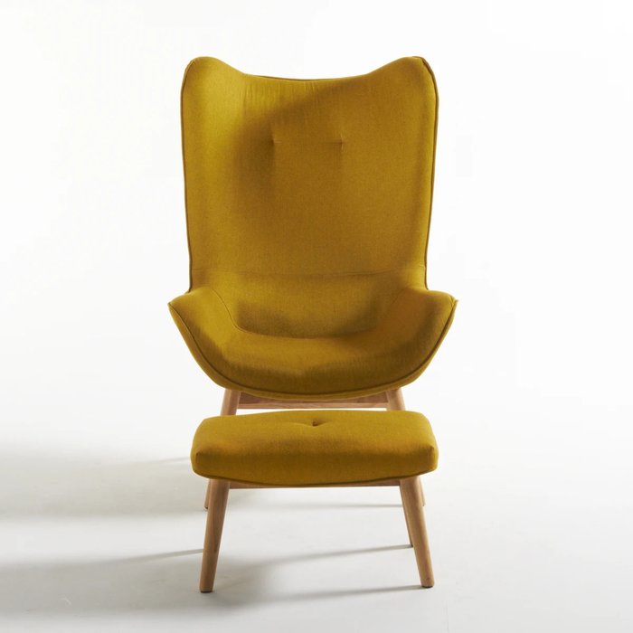 Кресло Crueso горчичного цвета с подставкой для ног - купить Интерьерные кресла по цене 44899.0