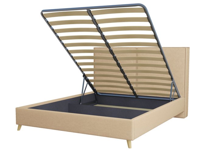 Кровать Atlin 160х200 бежевого цвета с подъемным механизмом - купить Кровати для спальни по цене 34257.0
