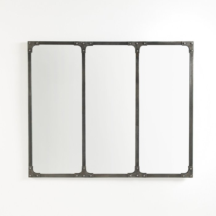 Настенное зеркало Lenaig 100х120 темно-серого цвета