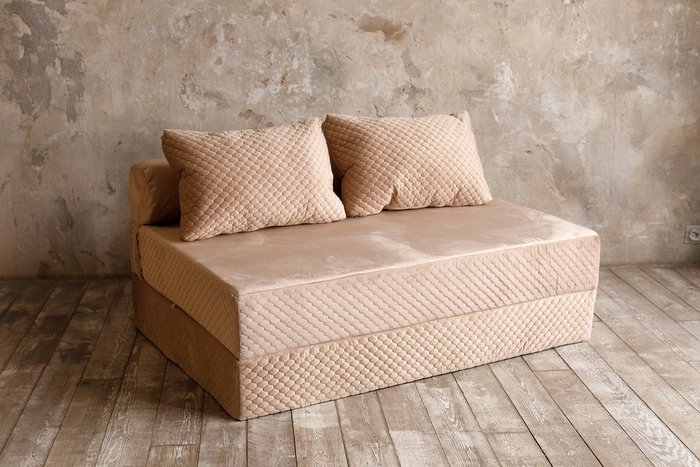 Бескаркасный диван-кровать Puzzle Bag XL бежевого цвета - купить Бескаркасная мебель по цене 20232.0