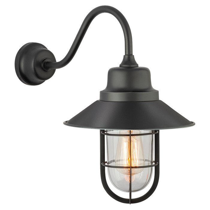 Настенный уличный светильник черного цвета - купить Настенные уличные светильники по цене 26400.0