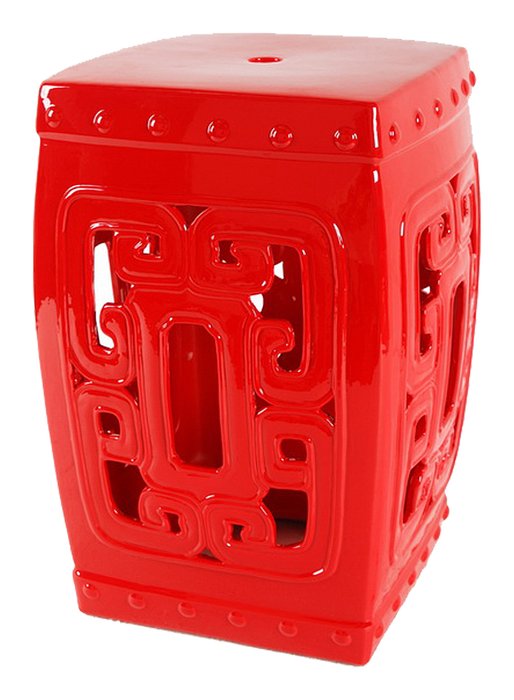 Керамический столик-табурет Oriental Stool Red  в виде барабана 