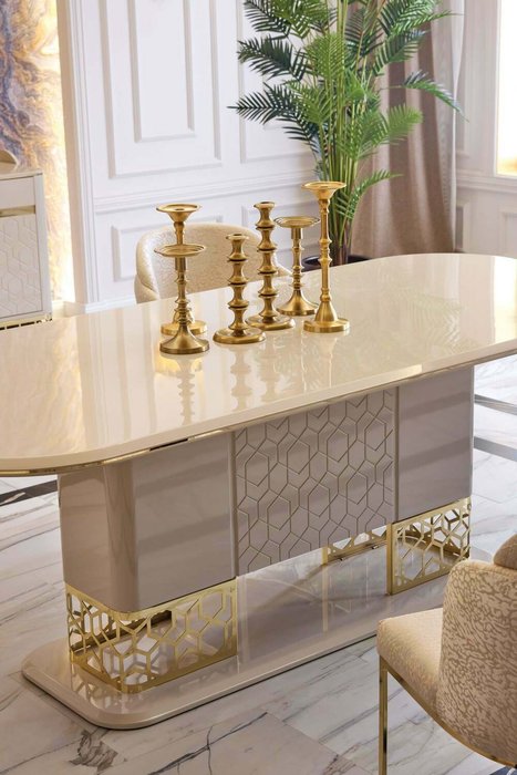 Обеденный стол Дилижан бежевого цвета - купить Обеденные столы по цене 212500.0