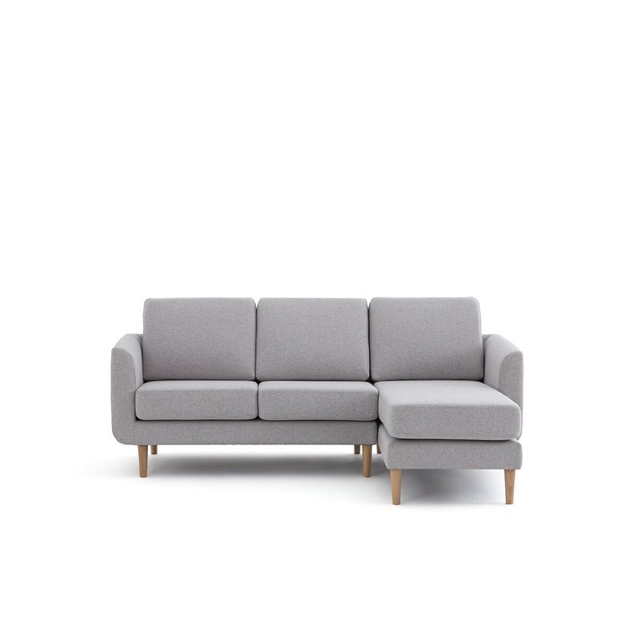 Угловой диван рифленый Jimi светло-серого цвета - купить Угловые диваны по цене 117810.0