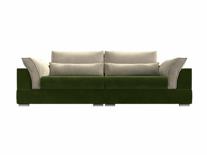 Прямой диван-кровать Пекин бежево-зеленого цвета - купить Прямые диваны по цене 76999.0
