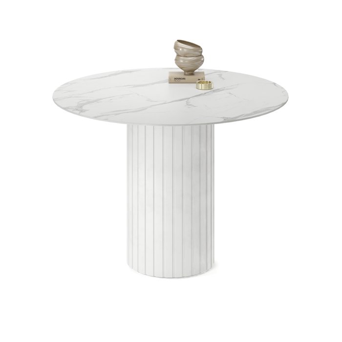 Обеденный стол круглый Кейд белого цвета - купить Обеденные столы по цене 62192.0