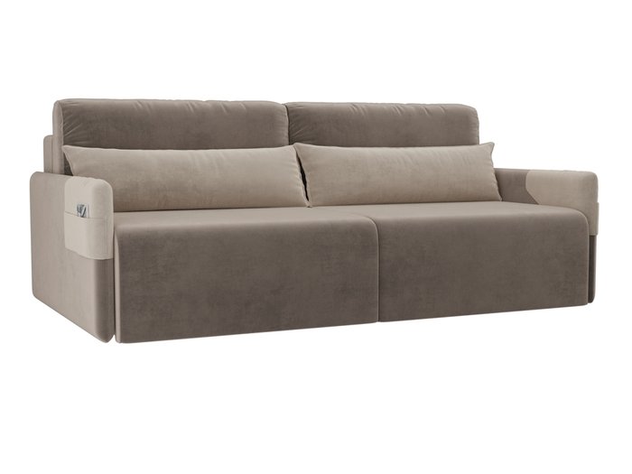 Прямой диван-кровать Армада коричневого цвета