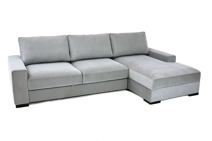 Угловой диван-кровать Гордон серого цвета