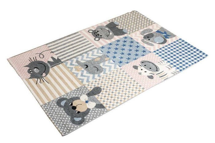 Детский ковер Norr Kids Friends 200х290 розово-голубого цвета - купить Ковры для детской по цене 16065.0