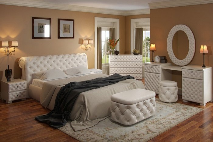 Кровать "Letto GM 11" с обивкой из экокожи или велюра 180х200 см Кровать "Letto GM 11" с обивкой из экокожи или велюра 180х200 см