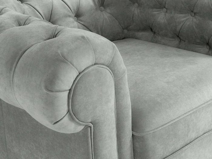 Кресло Chesterfield серого цвета  - купить Интерьерные кресла по цене 48450.0