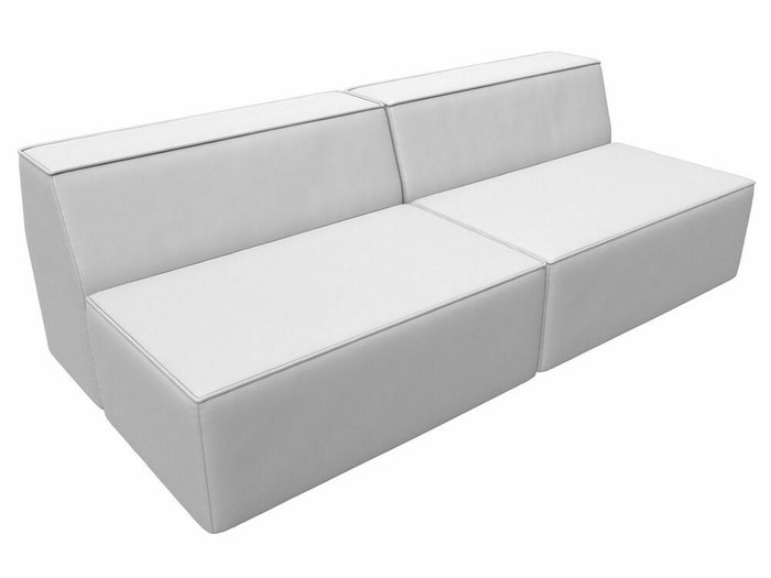 Прямой модульный диван Монс белого цвета (экокожа) - лучшие Прямые диваны в INMYROOM
