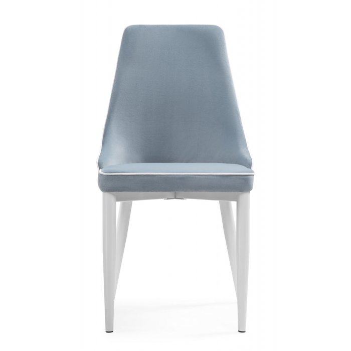 Стул Kora голубого цвета на белых ножках - купить Обеденные стулья по цене 6300.0
