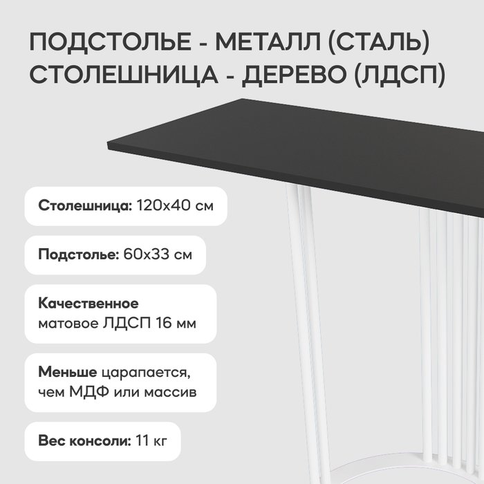 Стол консольный Violur 120 черно-белого цвета - лучшие Консоли в INMYROOM