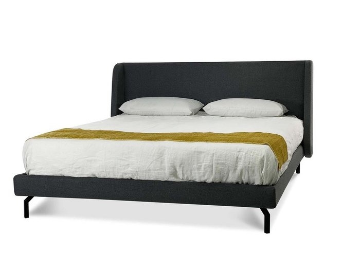 Кровать Posh 160х200 серого цвета с ортопедической решеткой - купить Кровати для спальни по цене 123000.0