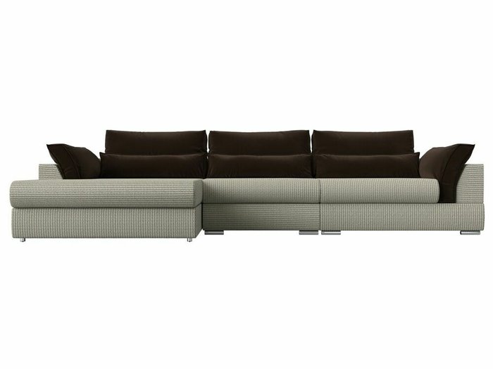 Угловой диван-кровать Пекин Long серо-коричневого цвета угол левый - купить Угловые диваны по цене 109999.0