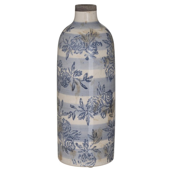 Керамическая ваза бело-голубого цвета